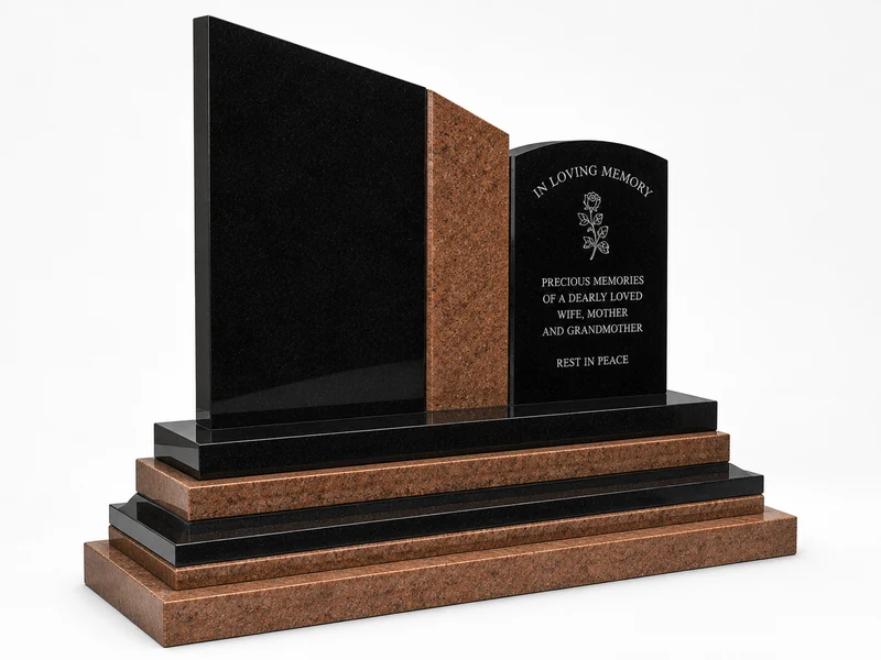 Rustenburg Black and Brown granite tombstone from Queen Funeral Holding