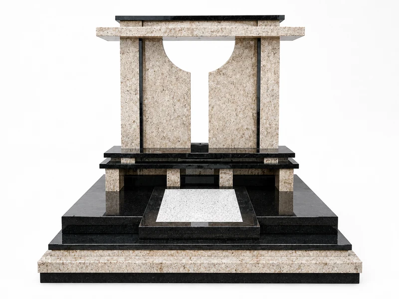 Rustenburg granite tombstone with coloured headstones from Queen Funeral Holding